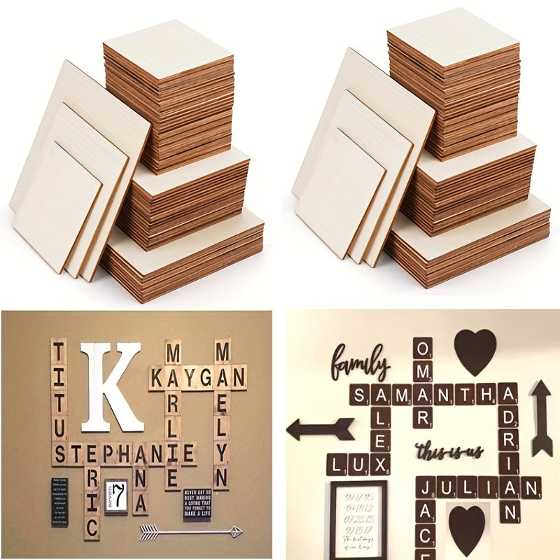 50pcs 5.08cm Hand-painted Wood Chip DIY Material Square Small Wood Chip