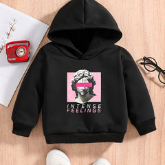 Baby's Casual Hooded Sweatshirt with Statue Print