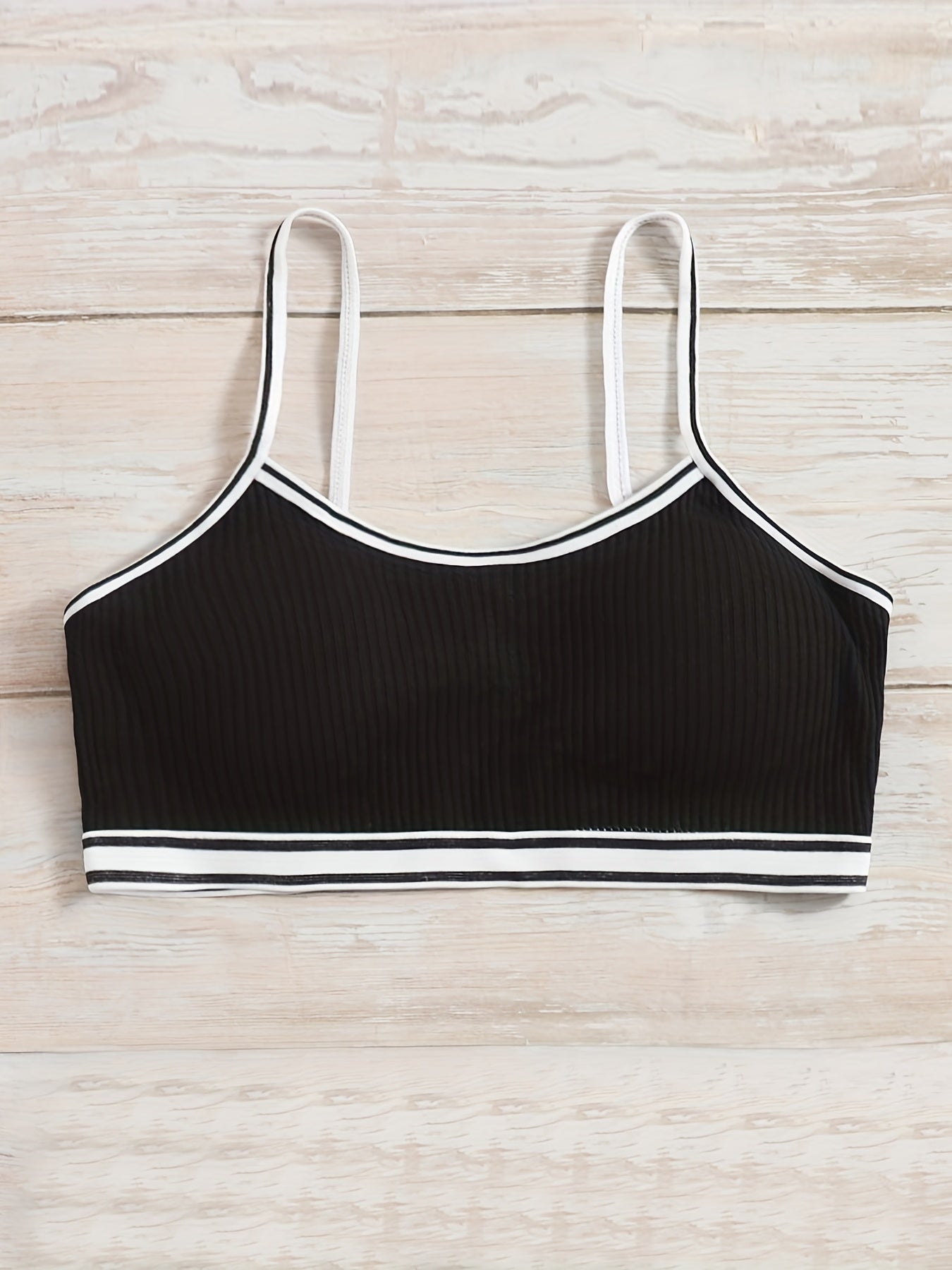 Ribbed Wireless Bralette Colorblock Everyday Bra