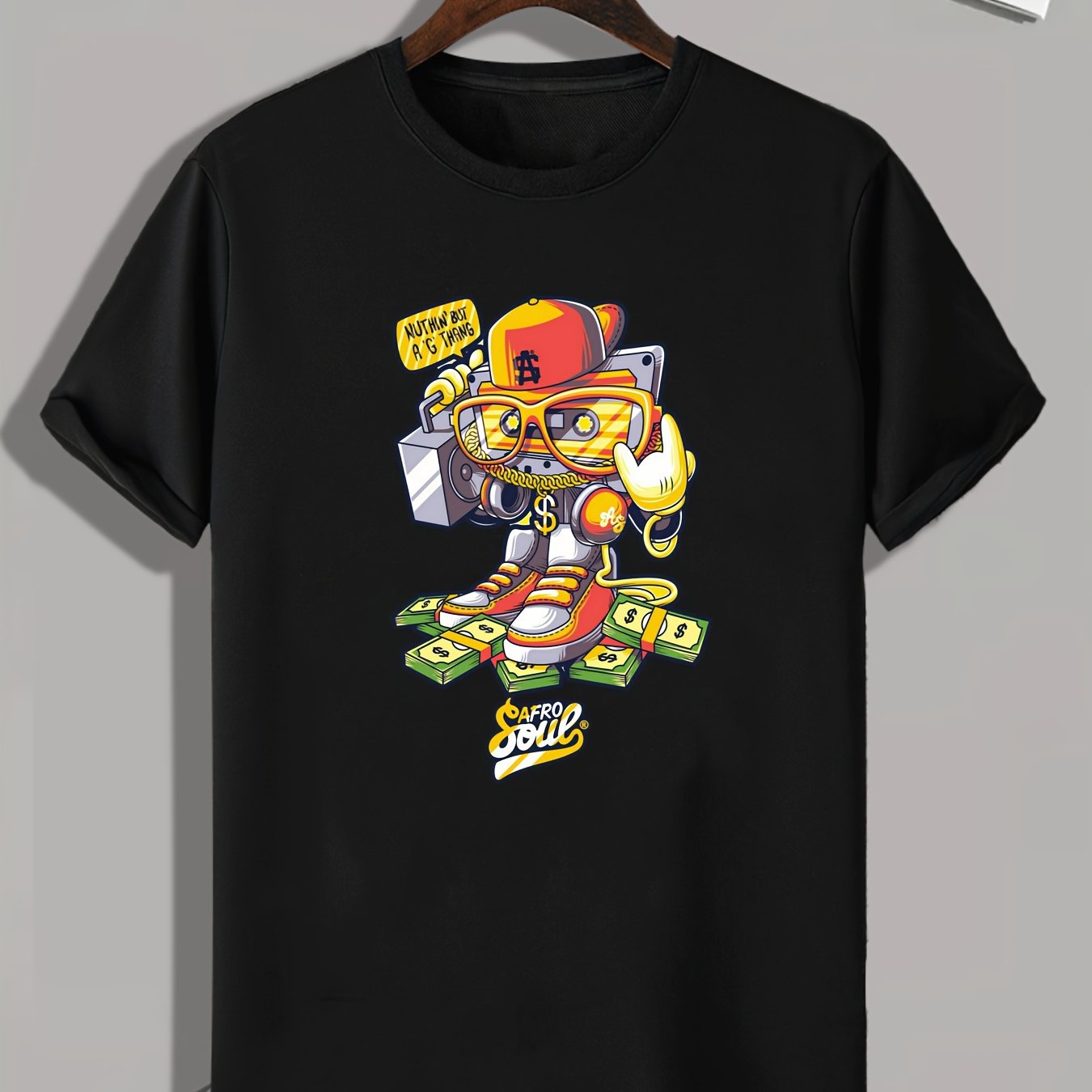 Cartoon Print Men's Graphic T Shirt for Summer
