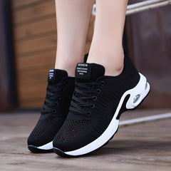 Women's Air Cushion Running Shoes Breathable Lace Up Sneakers