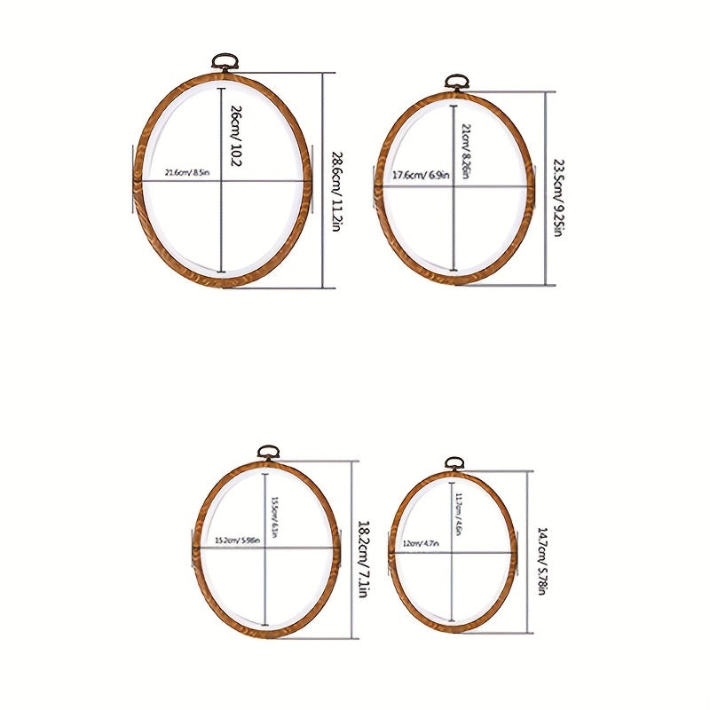 4pcs Embroidery Hoops Photo Frame for Crafts Sewing DIY Cross Stitch Stand