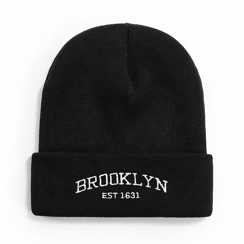 Unisex BROOKLYN Embroidered Knit Hat for Autumn and Winter