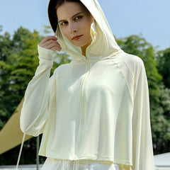 Women's Sun Protection Jacket with Hooded Mask