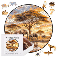 Elephant Family Animal Puzzle | Educational Wooden Puzzle