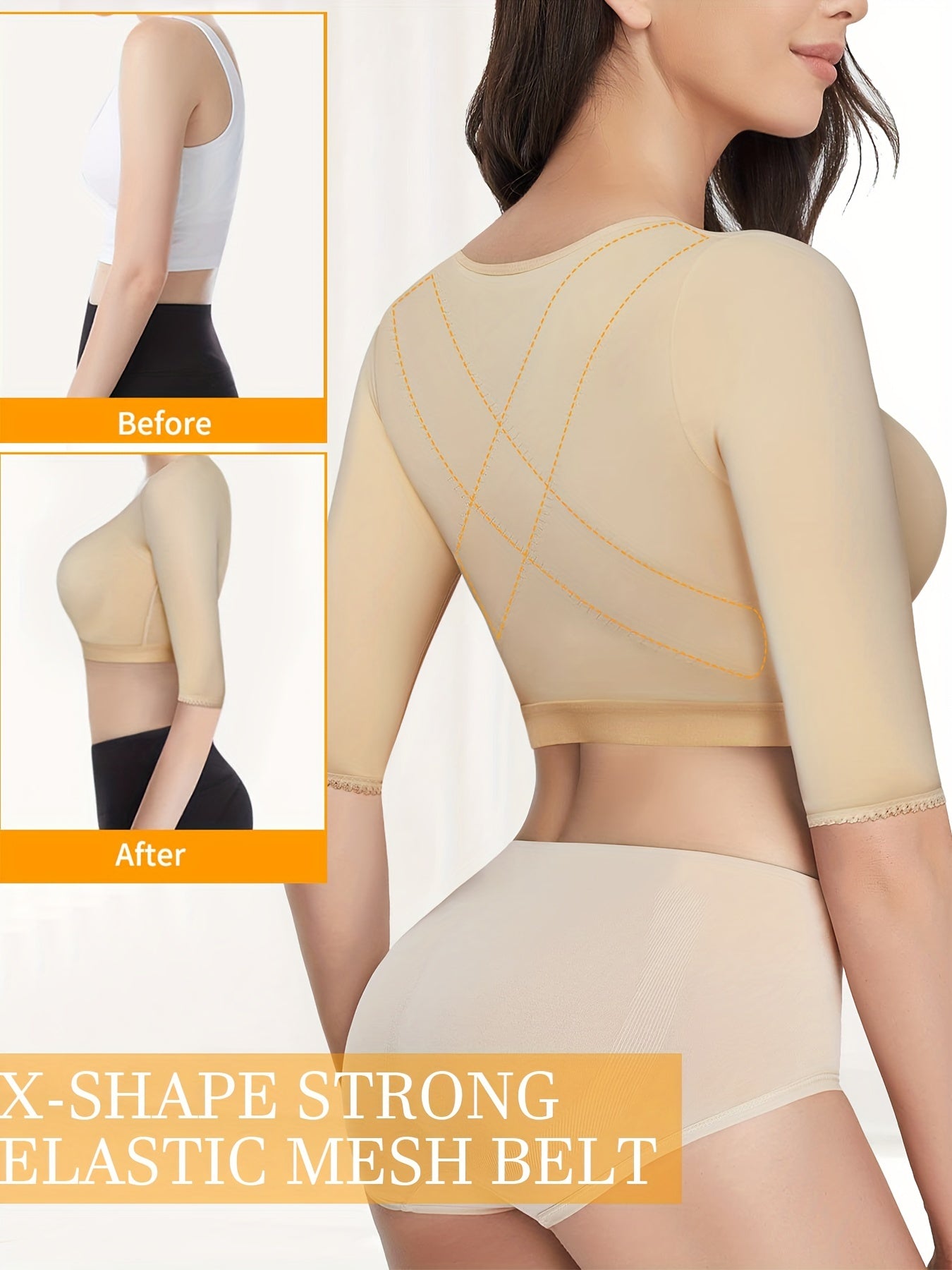 Posture Corrector Shaping Tops Slimmer Half Sleeve Front Buckle Top