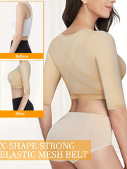 Posture Corrector Shaping Tops Slimmer Half Sleeve Front Buckle Top