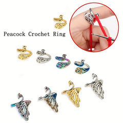 4pcs Woolen Thread Crochet With Thread Artifact Creative Vintage Peacock R...