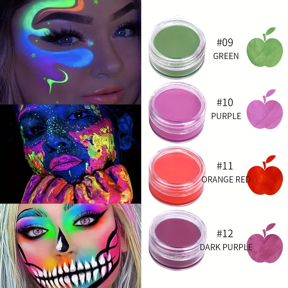 Fluorescent Body Paint Palette for Halloween Makeup