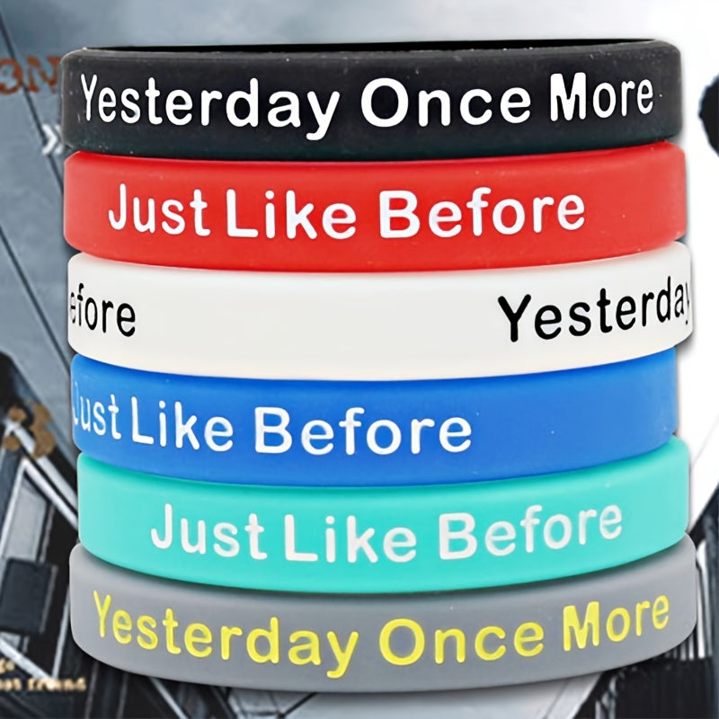 Yesterday Once More Slogan Silicone Bracelet