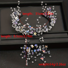 Bridal Crystal Crown Headband Earrings Set Wedding Jewelry Accessories