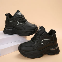 Women's Waterproof Platform Sneakers Round Toe Casual Sports Shoes