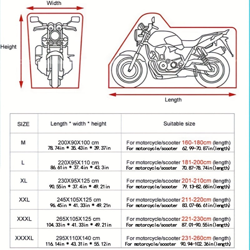 All Season Motorcycle Cover Waterproof Sun Protection