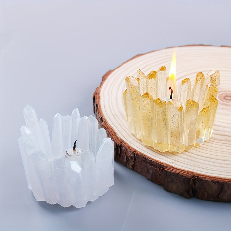 Crystal Candle Holder Resin Mold for DIY Jewelry Storage Box Crafts