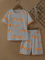 Boys Alphabet Bear Print Pajama Set