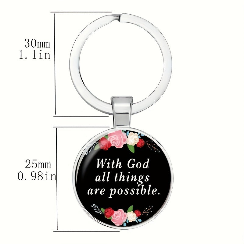 Boy's Keychain Retro Pink Flower For Boys Bag Accessories