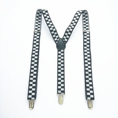 Plaid Men Suspenders 2 Wide Y Back Braces