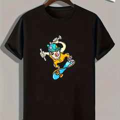 Skateboarding Print Men's Graphic T shirt Casual Summer Tee