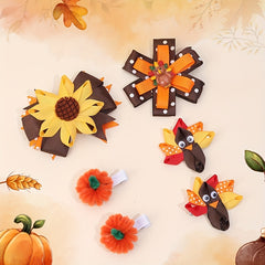 Thanksgiving Party Headwear Turkey Sunflower Flower Hairpin Pumpkin Hair Clip