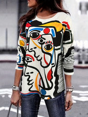 Abstract Graffiti Print Pullover Sweatshirt