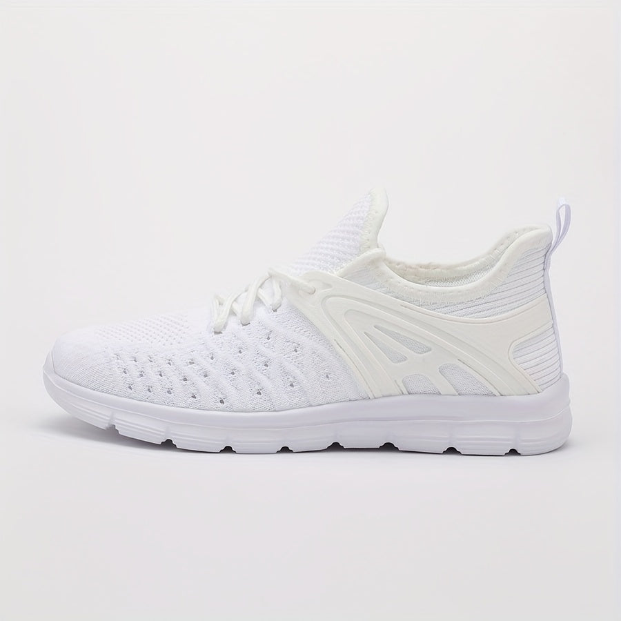 Solid Mesh Athletic Running Shoes Soft Sole Lightweight Sneakers
