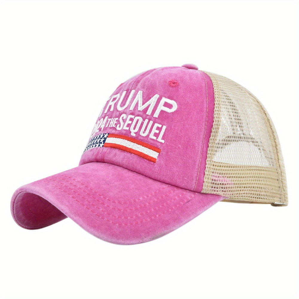 Letter Embroidery Trucker Hat Mesh Baseball Cap for Women & Men