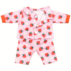 Strawberry Print Jumpsuit Doll Clothes Set for 12 inch Dolls