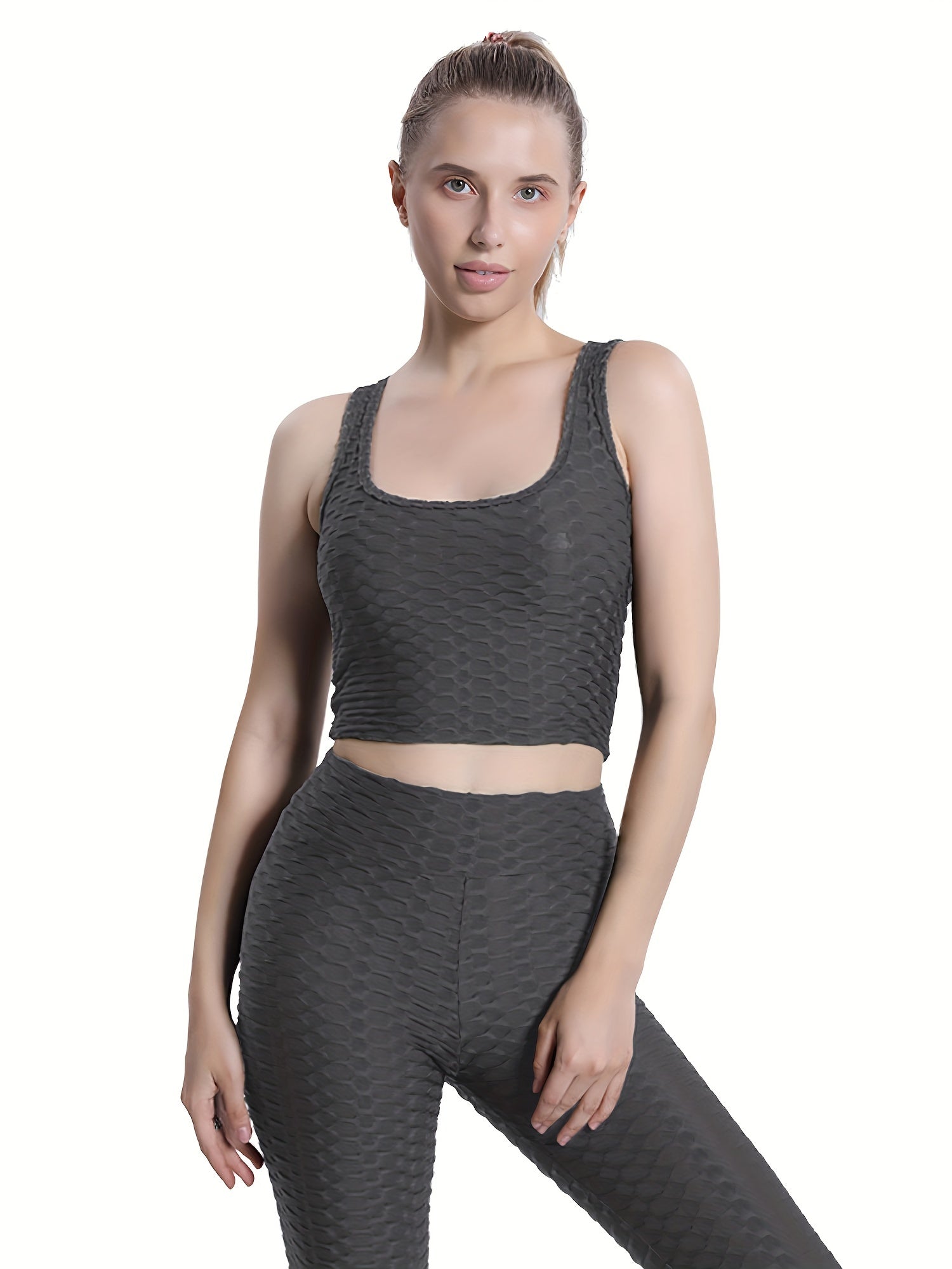 Honeycomb Tank Top & High Waist Leggings Set