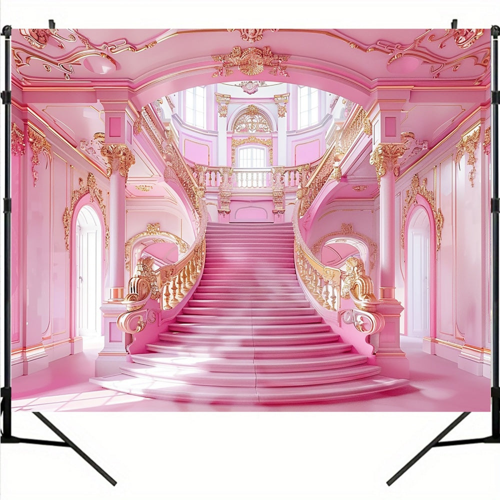 Pink Castle Photography Backdrop for Birthdays & Weddings