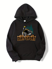 Cartoon Car Print Boys Hooded Sweatshirt