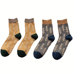 2 Pairs Christmas Tree Print Socks Women's Stockings