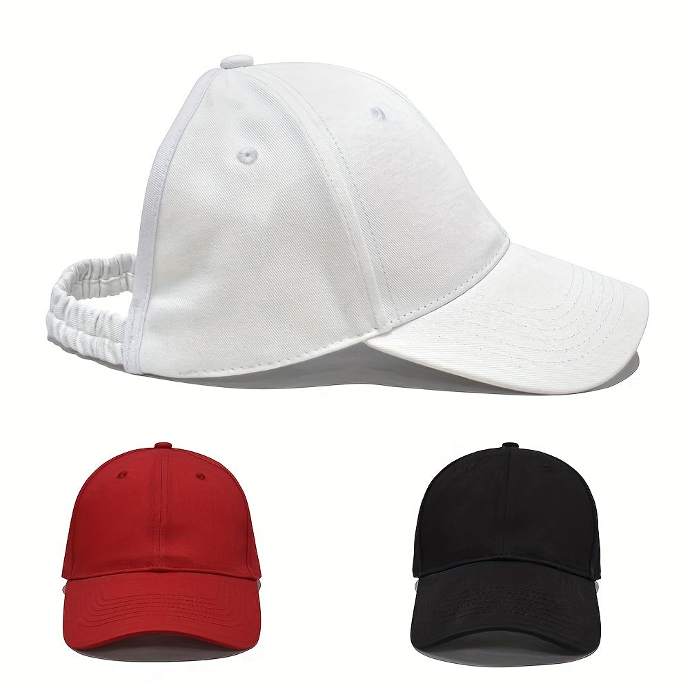 Solid Ponytail Backless Cap Lightweight Sun Hats