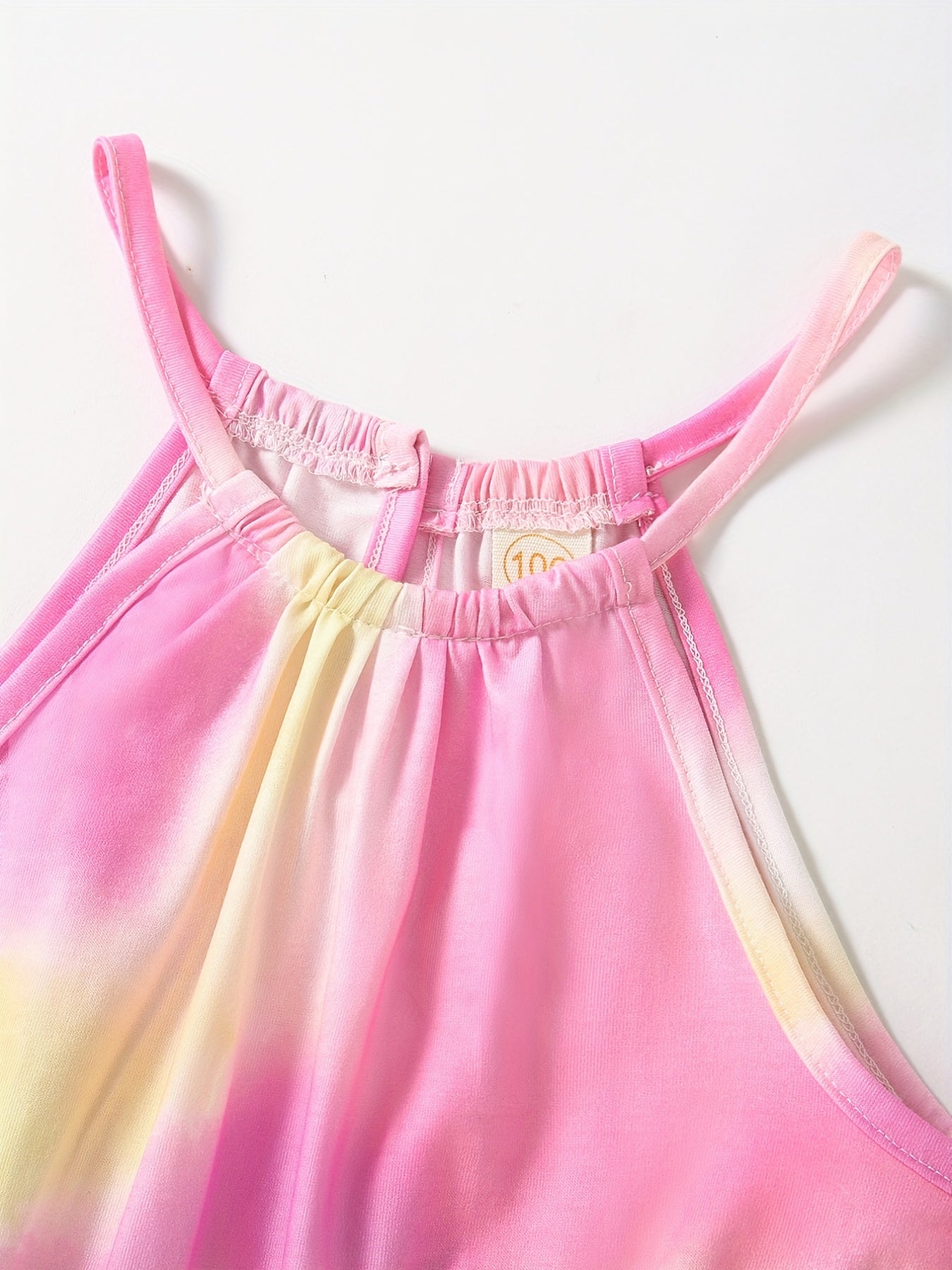 Toddler Girls Halter Tie Dye Graphic Romper Jumpsuit for Beach Vacation
