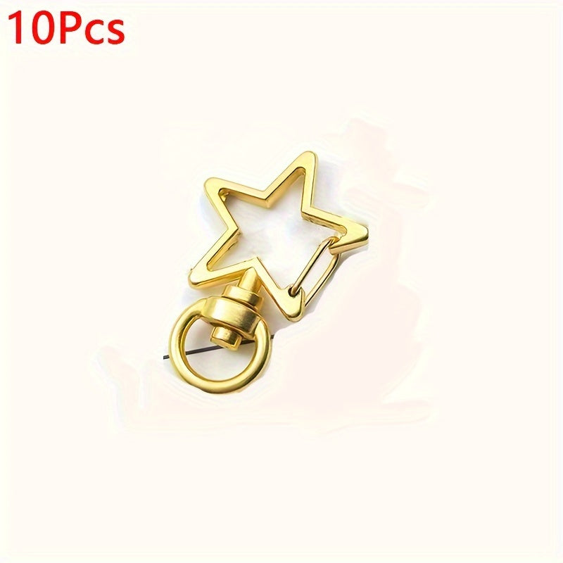 10pcs Star Hollow Key Chain Creative Lobster Clasp Buckle