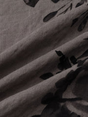 Men's Casual Flowery Pattern Crew Neck Short Sleeve Cotton T-shirt