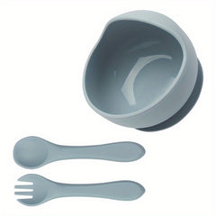 Baby Bowl And Spoon Set Silicone Tableware Children's Bowl With Suction Cup