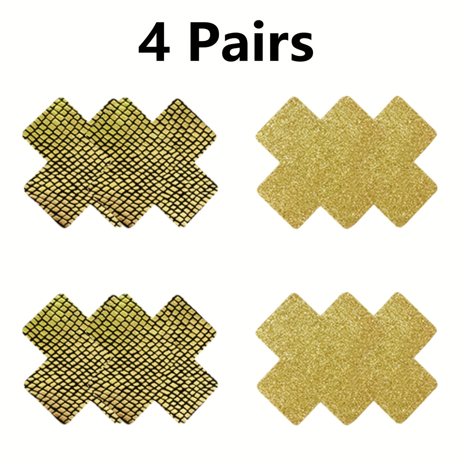 4 Pairs Disposable Cross Breast Pasties Self-adhesive Chest Pasties
