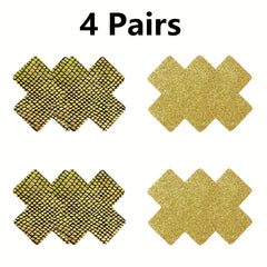 4 Pairs Disposable Cross Breast Pasties Self-adhesive Chest Pasties