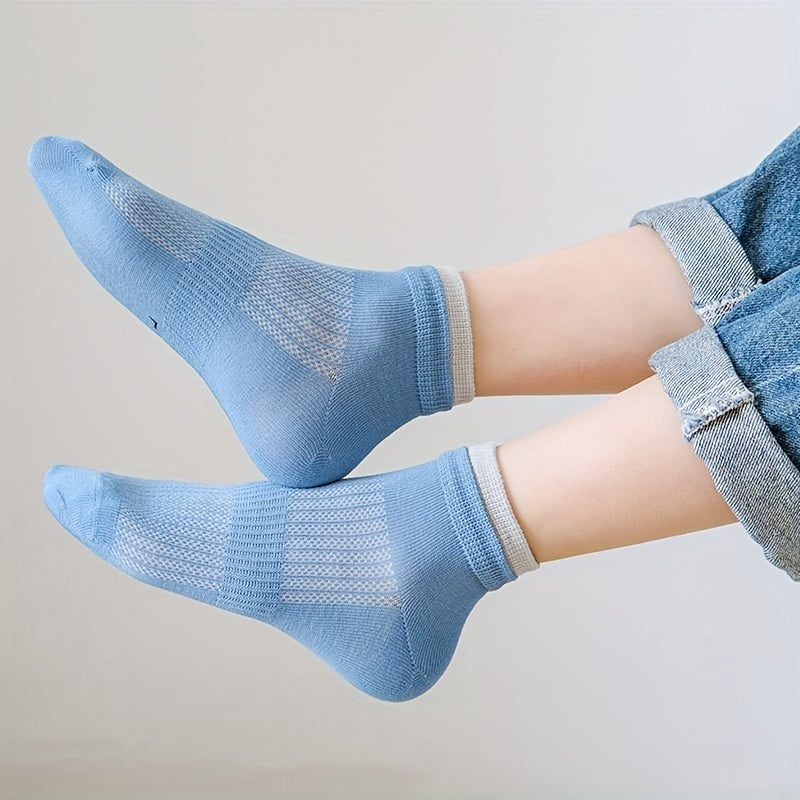 5 Pairs Kids' Summer Antibacterial Breathable Socks Boys Fall & Spring