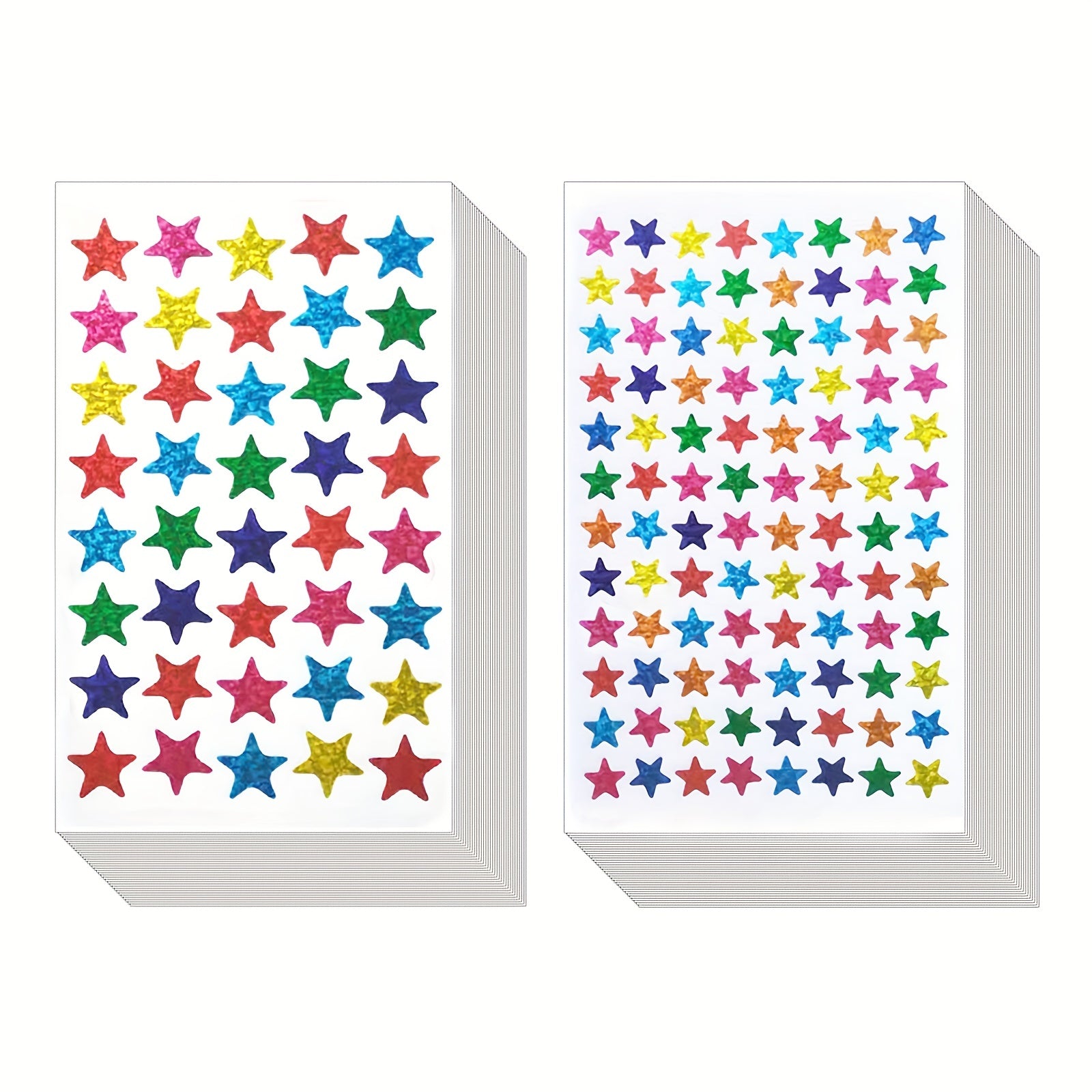 10pcs Laser Sparkle Star Stickers Self Adhesive Star Stickers In 6 Colors