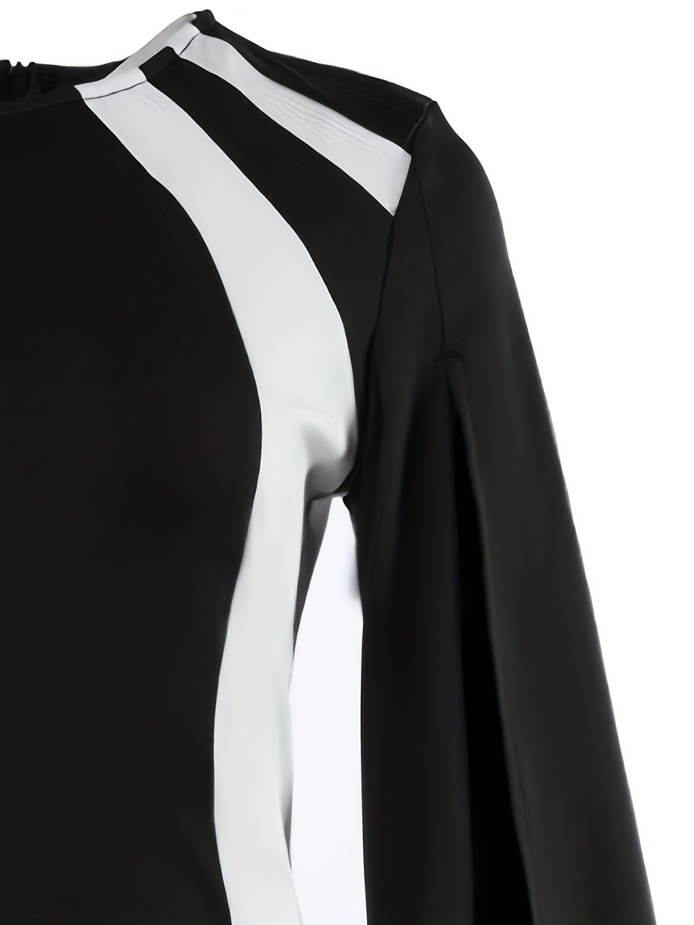 Cape Sleeve Dress Crew Neck Slim Dress for Spring & Summer