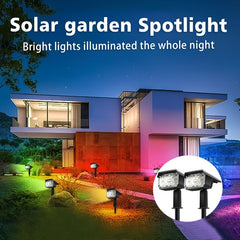 2pcs Solar Landscape Spotlights Outdoor 38LED IP65 Waterproof 3 Lighting Modes