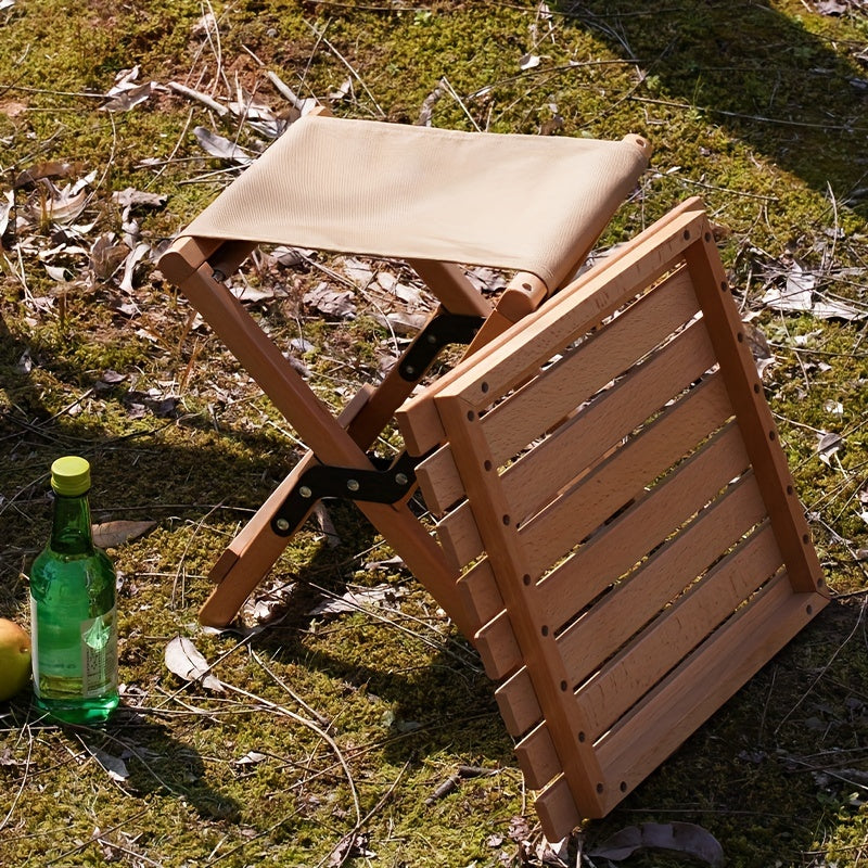 Solid Wood Folding Stools Portable Beech Wood Dual Use Stool