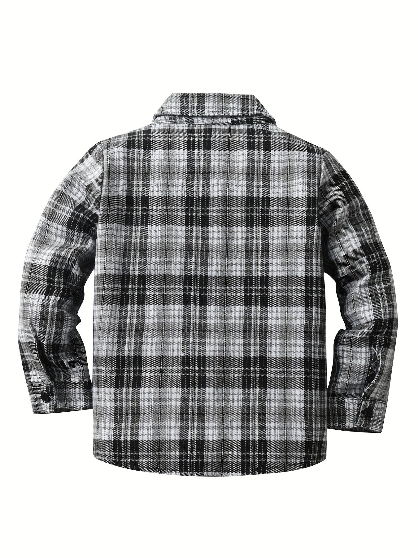 Boys Plaid Cardigan Shirts Long Sleeve Button Down Tops