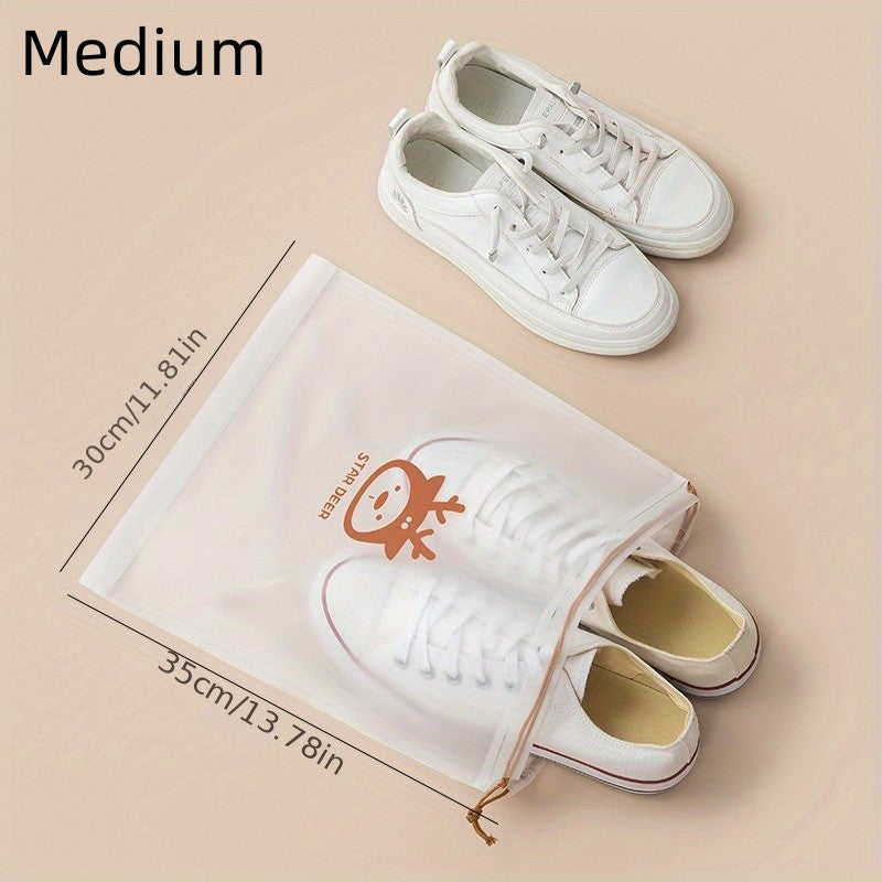10pcs Dustproof Shoe Storage Bag with Drawstring for Travel and Home
