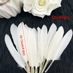 40pcs Colored Natural Goose Feather DIY Art Wedding Party Dream Catcher