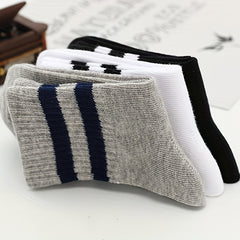5 Pairs Striped Knit Socks for Boys and Girls