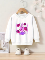 Toddler Kids Cartoon Flower Finger Print Casual Sweatshirt