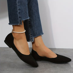 Women's Pointed Toe Ballet Flats Soft Sole Slip On Shoes