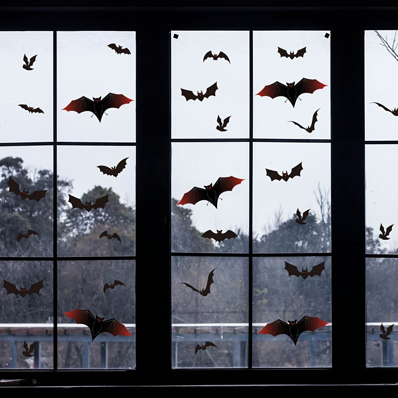 Halloween Bat Stickers Red Winged Vinyl Waterproof Window Sticker